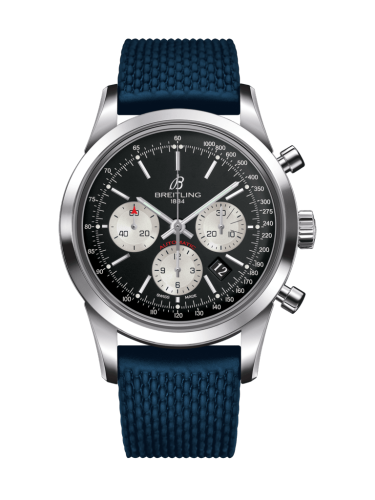 Breitling Transocean Chronograph Stainless Steel / Reverse Panda / Rubber / Folding AB015212/BF26/281S/A20D.2