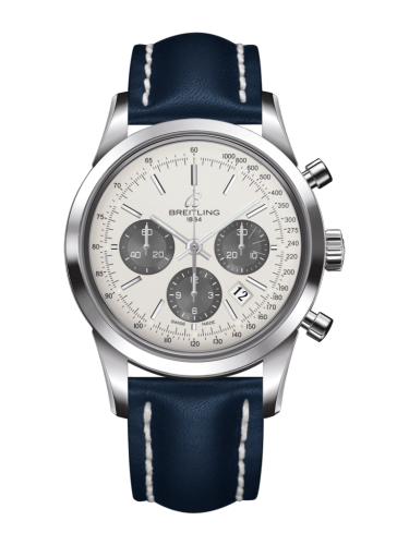 Breitling Transocean Chronograph Stainless Steel / Panda / Calf / Folding AB015212/G724/112X/A20D.1
