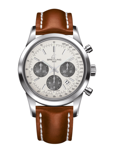 Breitling Transocean Chronograph Stainless Steel / Panda / Calf / Folding AB015212/G724/434X/A20D.1