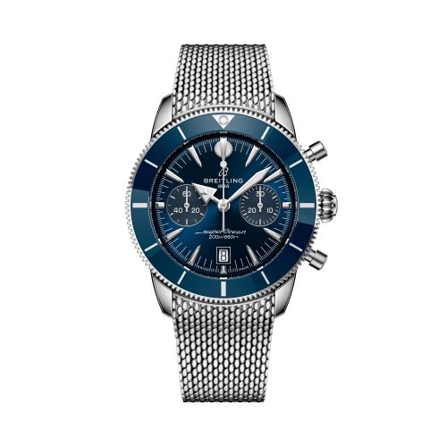 Breitling Superocean Heritage B01 Chronograph 42 Stainless Steel / Blue / Milanese AB0156161C1A1