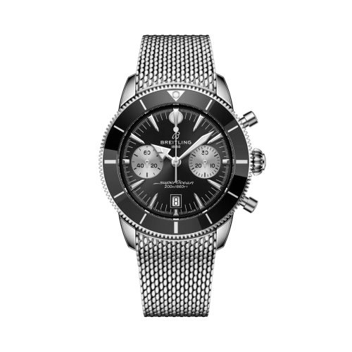 Breitling Superocean Heritage B01 Chronograph 42 Stainless Steel / Black / Bracelet / UK Edition AB0156241B1A1