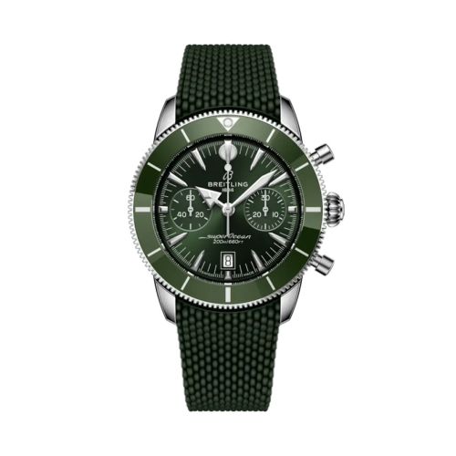 Breitling Superocean Heritage B01 Chronograph 42 Stainless Steel / Green / Rubber AB0156361L1S1
