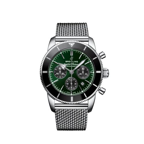 Breitling Superocean Heritage II B01 Chronograph 44 Stainless Steel / Green / Mesh AB01621A1L1A1