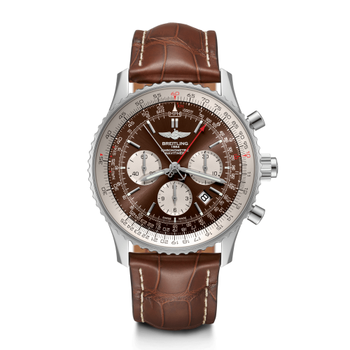 Breitling Navitimer Rattrapante Stainless Steel / Panamerican Bronze / Croco / Folding AB0310211Q1P1
