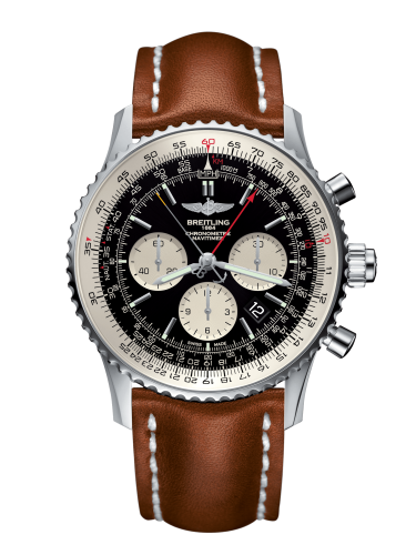 Breitling Navitimer Rattrapante Stainless Steel / Black / Calf / Folding AB031021/BF77/440X/A20D.1