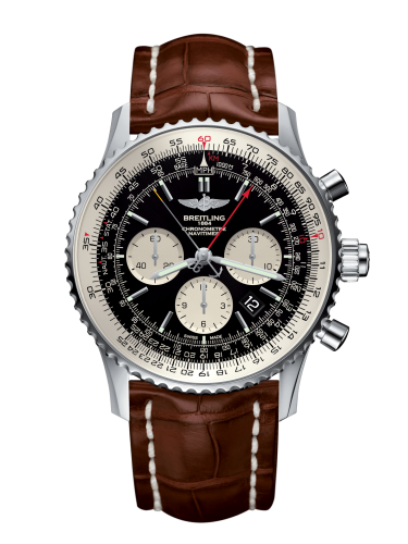 Breitling Navitimer Rattrapante Stainless Steel / Black / Croco / Pin AB031021/BF77/754P/A20BA.1