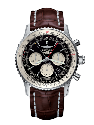 Breitling Navitimer Rattrapante Stainless Steel / Black / Croco / Pin AB031021/BF77/756P/A20BA.1