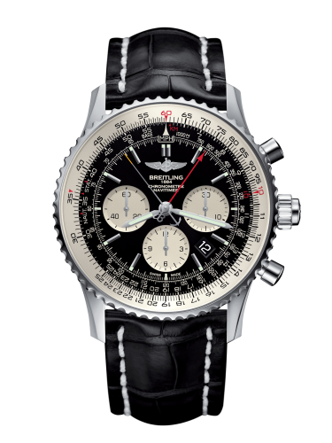Breitling Navitimer Rattrapante Stainless Steel / Black / Croco / Folding AB031021/BF77/761P/A20D.1