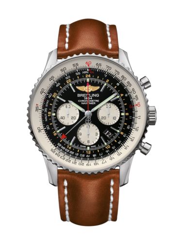 Breitling Navitimer GMT Stainless Steel / Black / Calf / Pin AB044121.BD24.439X