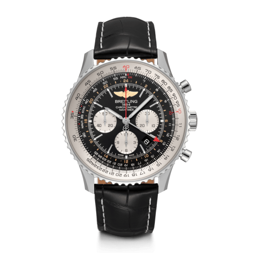 Breitling Navitimer GMT Stainless Steel / Black / Croco / Pin AB0441211B1P1