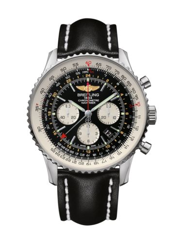 Breitling Navitimer GMT Stainless Steel / Black / Calf / Pin AB0441211B1X1