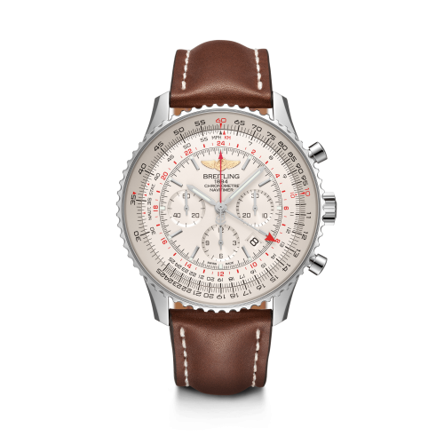 Breitling Navitimer GMT Stainless Steel / Silver / Calf / Pin AB0441211G1X1
