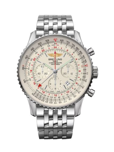 Breitling Navitimer GMT Stainless Steel / Silver / Bracelet AB044121/G783/443A