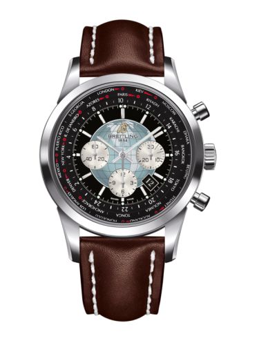Breitling Transocean Chronograph Unitime Stainless Steel / Black / Calf AB0510U4.BB62.443X
