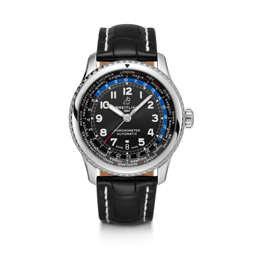 Breitling Navitimer 8 B35 Automatic Unitime 43 Stainless Steel / Black / Black Croco / Pin AB3521U41B1P1