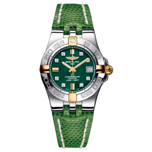 Breitling Galactic 30 Two Tone Green / Diamond / Teju B71340L2.L517.166Z