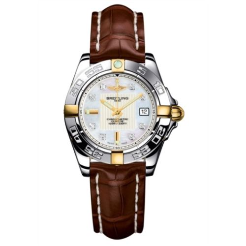 Breitling Galactic 32 Two Tone MOP / Diamond / Alligator B71356L2.A710.778P