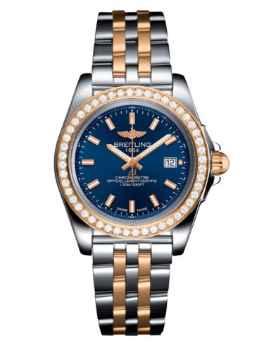 Breitling Galactic 32 Sleek Edition Stainless Steel / Rose Gold / Diamond / Horizon Blue / Bracelet C7133053/C952/792C