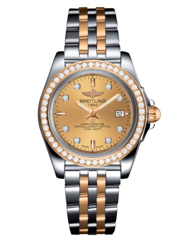 Breitling Galactic 32 Sleek Edition Stainless Steel / Rose Gold / Diamond / Golden Sun Diamond / Bracelet C7133053/H550/792C/A14BA.1