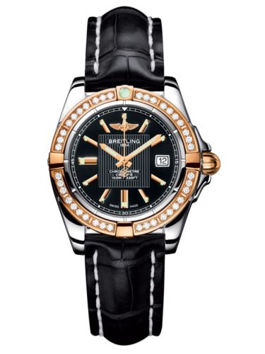Breitling Galactic 32 Stainless Steel / Rose Gold / Diamond / Trophy Black / Croco C71356LA.BA12.777P