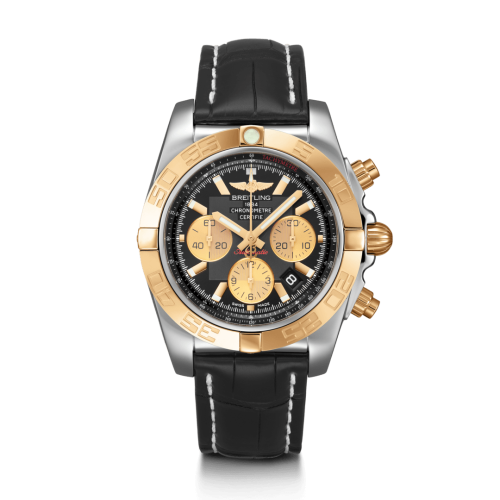 Breitling Chronomat 44 Stainless Steel / Rose Gold / Onyx Black / Croco / Folding CB0110121B1P2