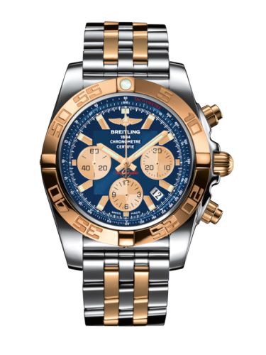 Breitling Chronomat 44 Stainless Steel / Rose Gold / Metallica Blue / Bracelet CB0110121C1C1