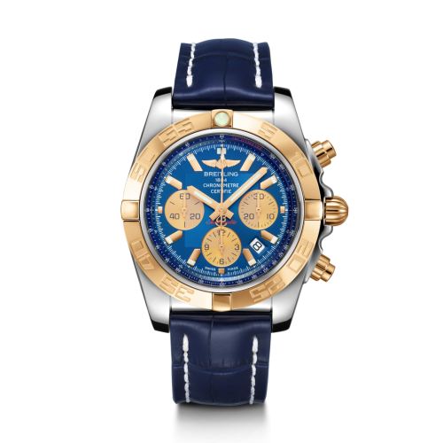 Breitling Chronomat 44 Stainless Steel / Rose Gold / Metallica Blue / Croco / Folding CB0110121C1P2