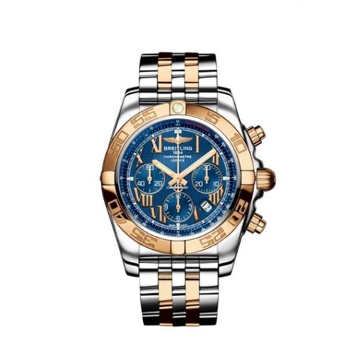 Breitling Chronomat 44 Stainless Steel / Rose Gold / Riviera Blue - Roman / Bracelet CB011012/C784/375C