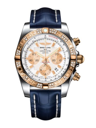 Breitling Chronomat 44 Stainless Steel / Rose Gold / Diamond / Antarctica White / Croco CB0110AA.A696.731P