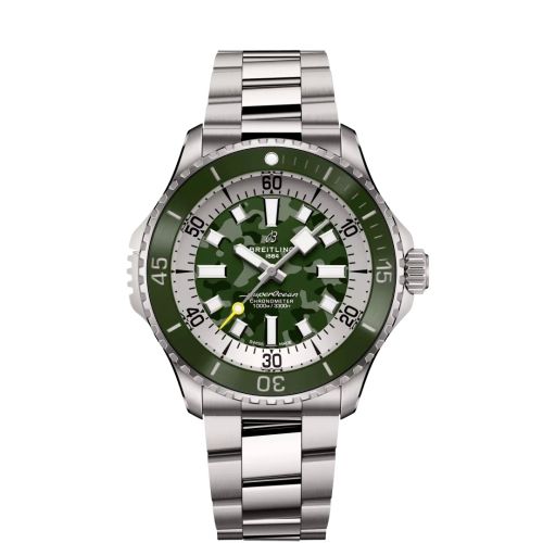 Breitling SuperOcean Automatic 46 Super Diver Titanium / Green Camouflage / Bracelet E10379D31L1E1
