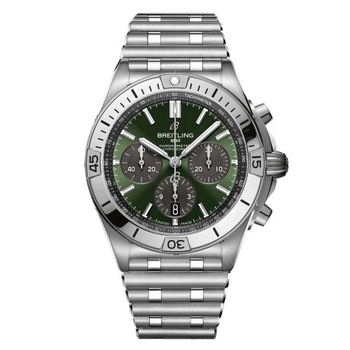 Breitling Chronomat B01 42 Titanium / Green / Watches of Switzerland EB01341A1L1E1