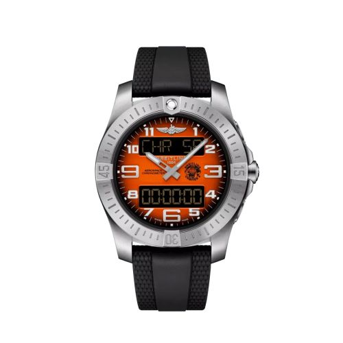 Breitling Aerospace B70 Orbiter Titanium / Orange / Rubber EB70101A1O1S1