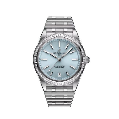 Breitling Chronomat Automatic 36 Stainless Steel - White Gold - Diamond / Ice Blue / Bracelet G10380591C1G1