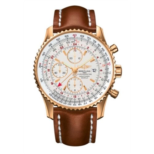 Breitling Navitimer World Red Gold / Silver / Calf H2432212.G664.439X