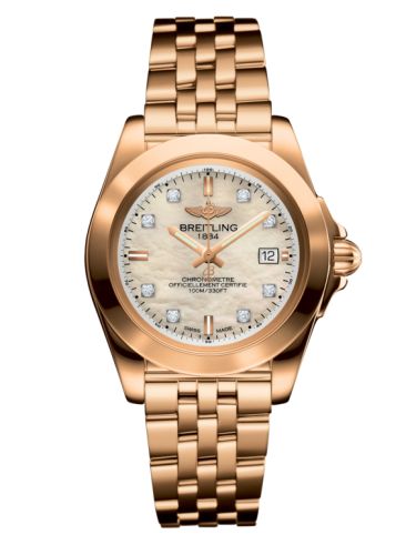 Breitling Galactic 32 Sleek Edition Rose Gold / Pearl Diamond / Bracelet H7133012.A803.792H