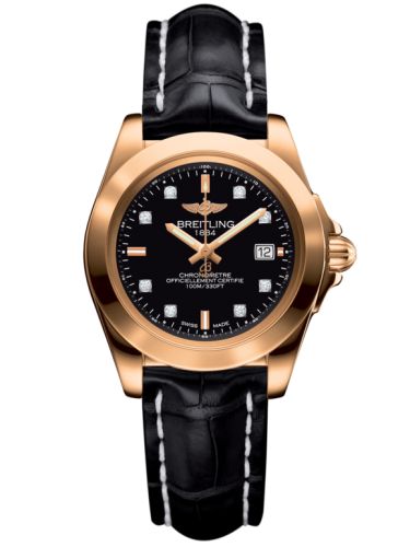 Breitling Galactic 32 Sleek Edition Rose Gold / Trophy Black Diamond / Croco H7133012.BF64.777P