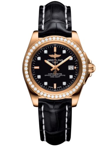 Breitling Galactic 32 Sleek Edition Rose Gold / Diamond / Trophy Black Diamond / Croco H7133053.BF64.777P