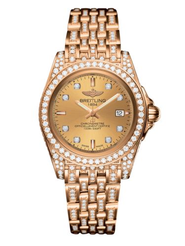 Breitling Galactic 32 Sleek Edition Rose Gold / Diamondworks / Golden Sun Diamond / Bracelet H71330AF.H550.792T