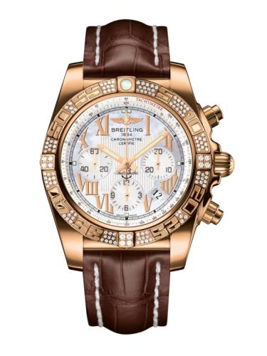 Breitling Chronomat 44 Rose Gold / Diamond / Pearl Roman / Croco HB0110AE.A693.739P