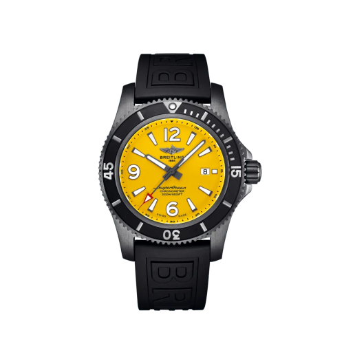 Breitling Superocean 46 Blacksteel / Yellow / Rubber / Folding M17368D71I1S2