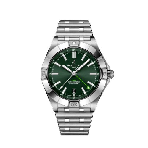 Breitling Chronomat 40 GMT Stainless Steel - Platinum / Green - Germany P323981A1L1A1