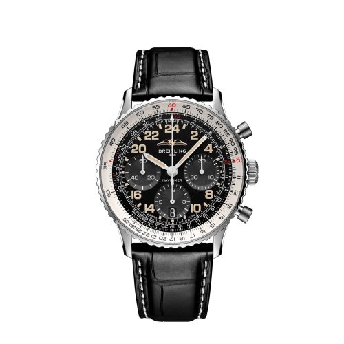 Breitling Navitimer B02 Chronograph 41 Cosmonaute Stainless Steel - Platinum / Black / Alligator - Folding PB02301A1B1P1