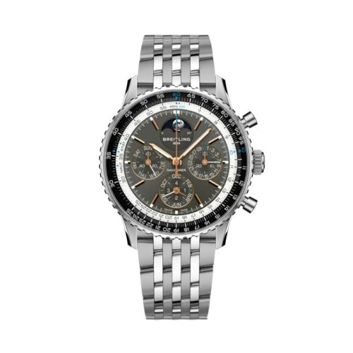 Breitling Navitimer B19 Chronograph 43 Perpetual Calendar Stainless Steel - Platinum / Grey / Bracelet PB1921251B1A1