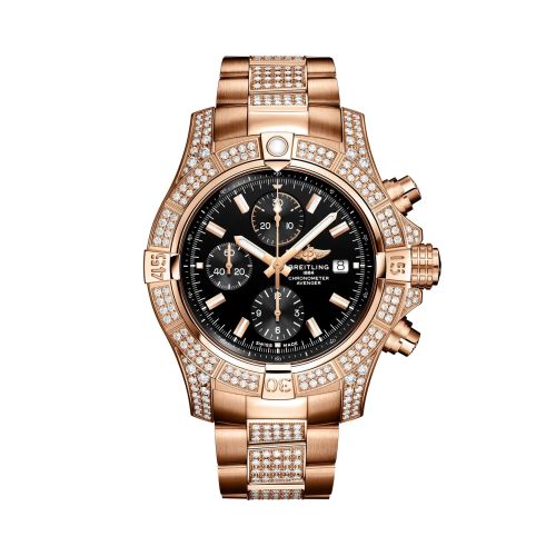 Breitling Avenger Chronograph 45 Red Gold - Diamond / Black / Bracelet R13317721B1T1