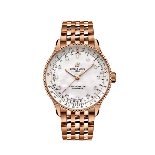 Breitling Navitimer Automatic 36 Red Gold / MOP / Bracelet R17327211A1R1