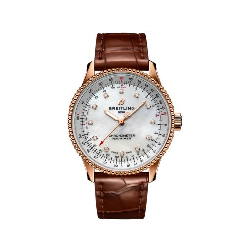 Breitling Navitimer 1 35 Automatic Red Gold / MOP / Croco / Folding R17395211A1P2