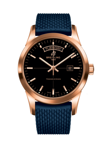 Breitling Transocean Day & Date Red Gold / Black / Rubber / Folding R4531012/BB70/281S/R20D.3