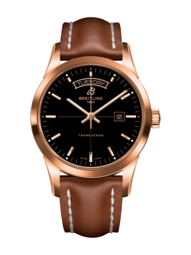 Breitling Transocean Day & Date Red Gold / Black / Calf / Folding R4531012/BB70/434X/R20D.1