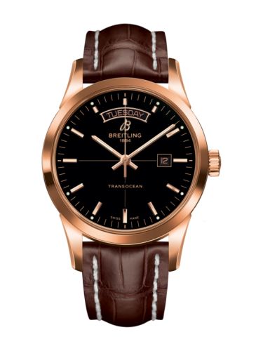 Breitling Transocean Day & Date Red Gold / Black / Croco / Pin R4531012/BB70/739P/R20BA.1