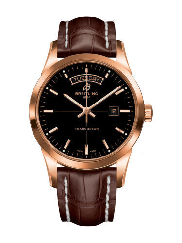Breitling Transocean Day & Date Red Gold / Black / Croco / Folding R4531012/BB70/740P/R20D.1